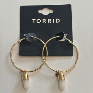 Torrid Quartz Gold Hoop Earrings